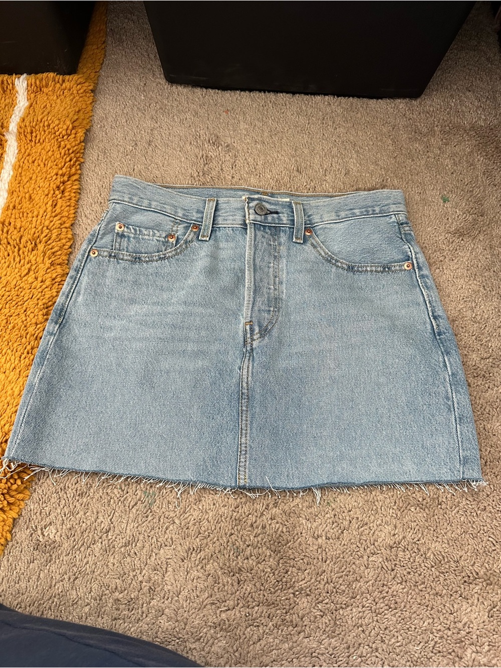Levi's Light Blue Denim Mini Skirt with Raw Hem